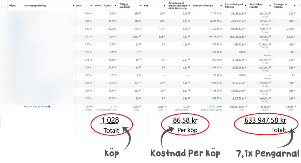 Skönhetsprodukter resultat